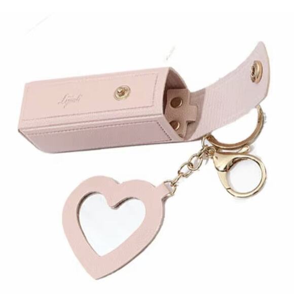 Leather Lipstick Keychain Holder | Travel Lip Balm Case | Compact Stylish | Red - Picture 12 of 15